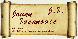 Jovan Kosanović vizit kartica
